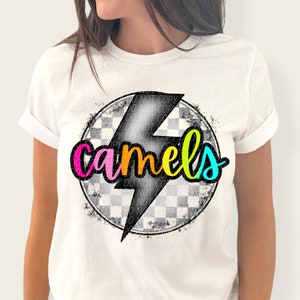 CAMELS png, bright camels png, digital for sublimation and dtf, school spirit png, retro school spirit png, rainbow camels png