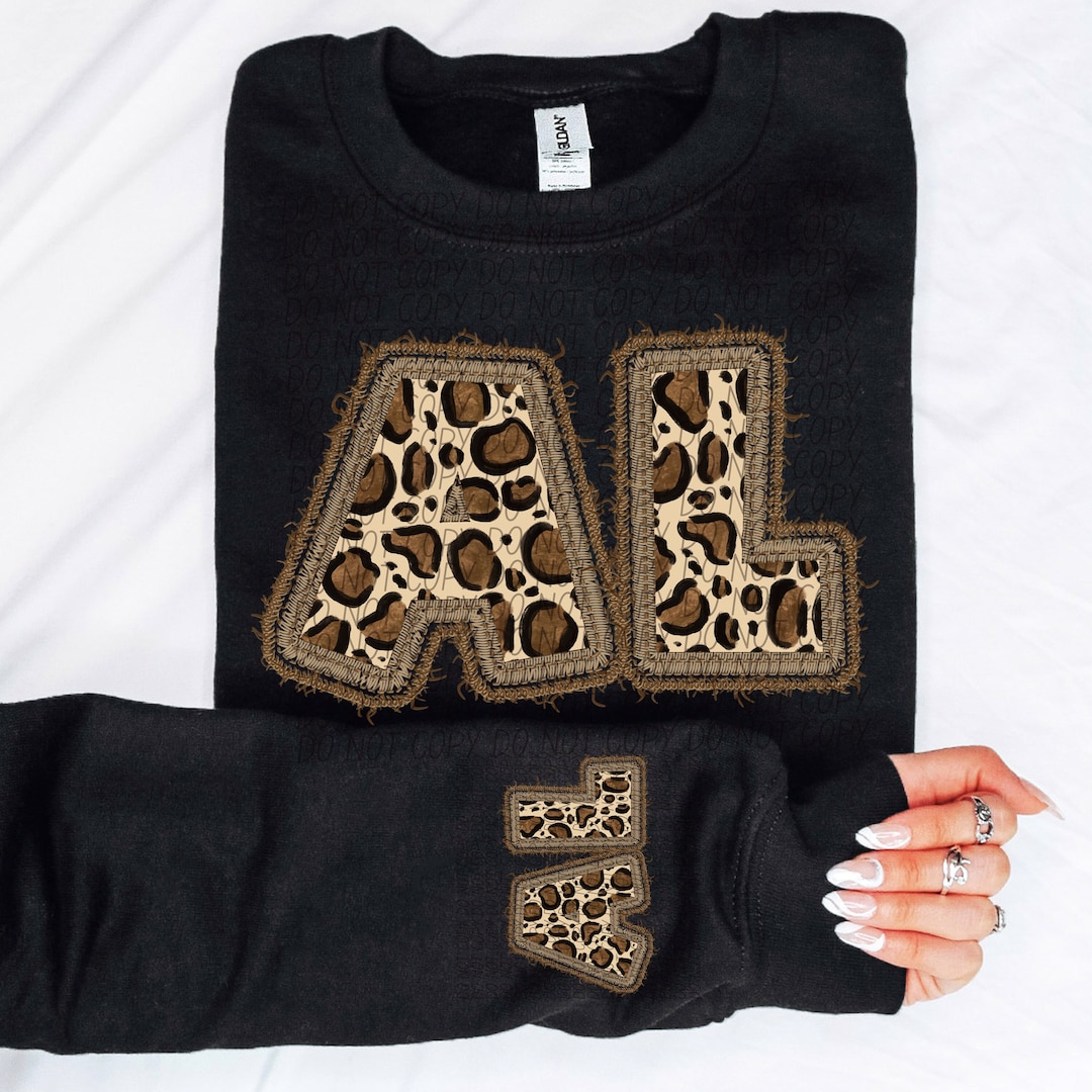 ALABAMA Png, Alabama Leopard Faux Embroidery Digital for Sublimation ...