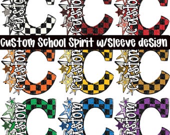 CUSTOM SCHOOL SPIRIT png, Ihr benutzerdefiniertes Maskottchen png, wählen Sie schwarz / weiß, kastanienbraun, rot, orange, gelb, gold, grün, blau oder lila
