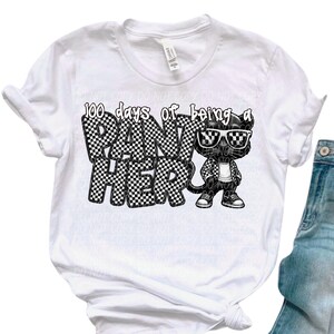 100 DAYS Of Being a PANTHER png, 100th Day of school digital for sublimation & dtf, Panthers school spirit png, Panthers png