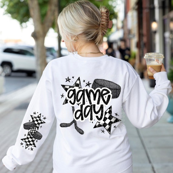 HOCKEY GAME DAY png, hockey sleeve png, hockey digital for sublimation & dtf, checker hockey png, Hockey mom png, hockey stars