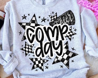 CHEER COMP DAY png, checker cheer png, Cheer Mama digital for sublimation and dtf, cheer png, cheer mom png, cheer competition day