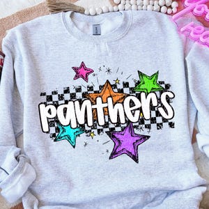 PANTHERS png, Panthers School Spirit digital for sublimation & dtf, Panthers stars png, stars school spirit png, Panthers mascot png