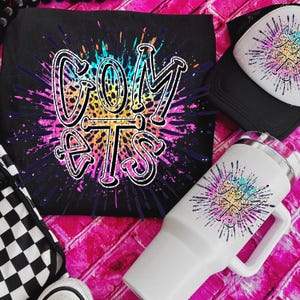 COMETS png, Comets digital for sublimation & dtf, bright school spirit png, Comets school spirit png, 80&#39;s Comets, Comets mascot