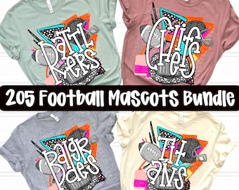 FOOTBALL BUNDLE, 205 Mascots bundle png, bright football png, football digital for sublimation & dtf, mascot google drive, bright mascot png