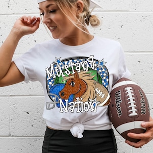 MUSTANGS FOOTBALL png, Mustangs football digital for sublimation & dtf, Mustangs png, Mustangs Game Day png, Go Mustangs, Mustang Nation png