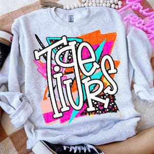 TIGERS png, Tigers digital for sublimation & dtf, bright school spirit png, Tigers school spirit png, 80&#39;s Tigers png, Tigers mascot png