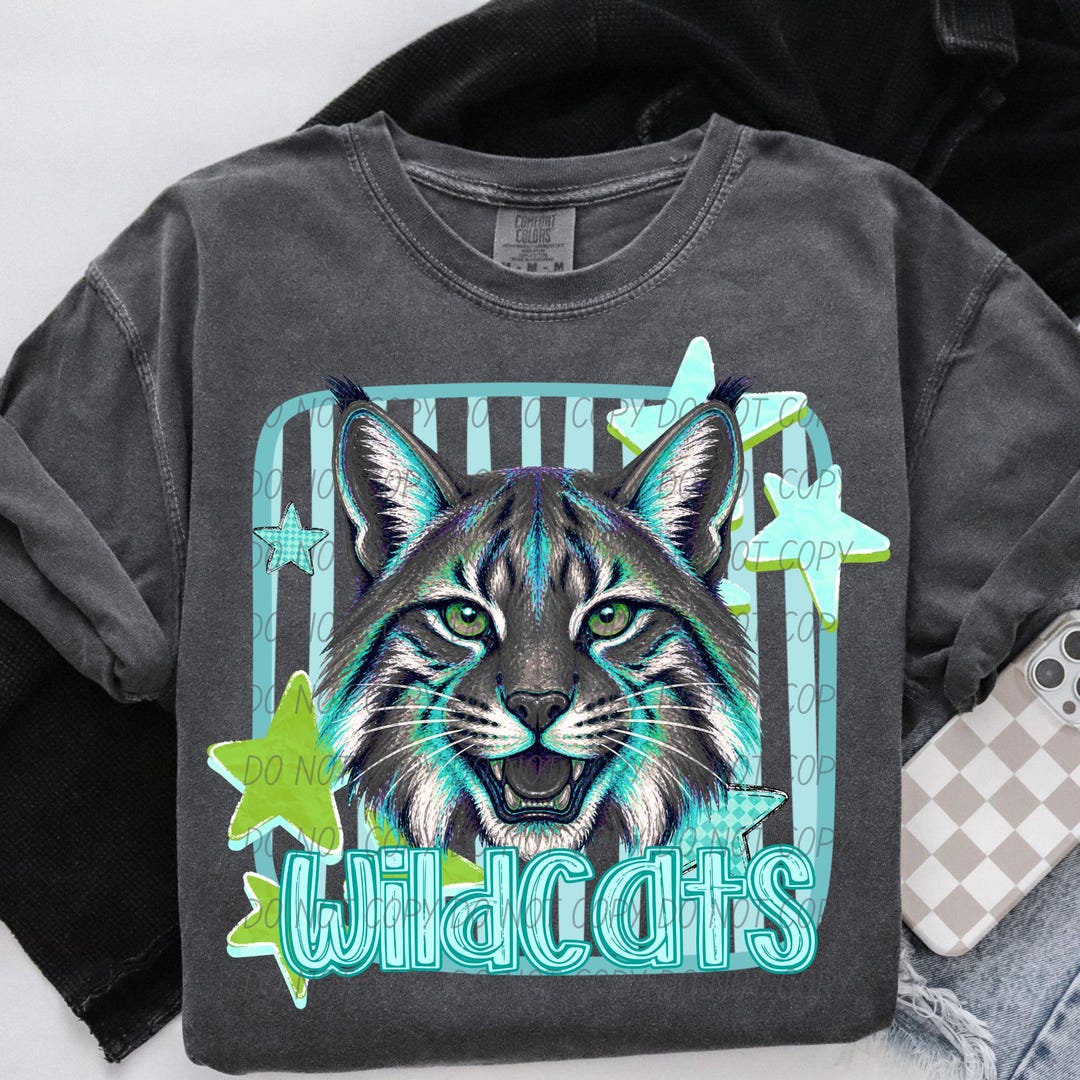 WILDCATS School Spirit PNG, Colorful Wildcats Mascot (digital Download ...