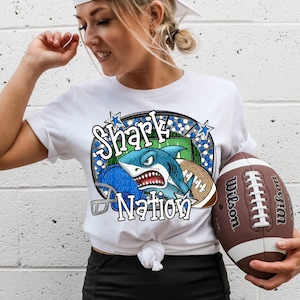 SHARKS FOOTBALL png, Sharks football digital for sublimation & dtf, Sharks png, Sharks Game Day png, Sharks Nation png, Go Sharks png