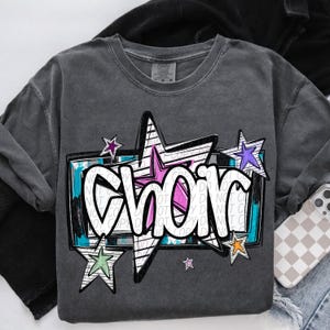 CHOIR png, Choir digital for sublimation & dtf, rainbow stars choir png, Choir digital, Choir shirt png