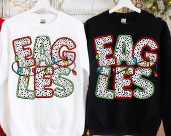 EAGLES CHRISTMAS School Spirit digital for sublimation & dtf png, Christmas school spirit png, Eagles school spirit png, Eagles png