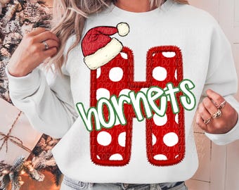 HORNETS CHRISTMAS Spirit digital for sublimation & dtf png, Christmas school spirit png, Hornets school spirit png, hornets png