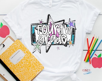 VIERTE KLASSE png, 4. Klasse png, vierte Klasse digital für Sublimation und dtf, 4