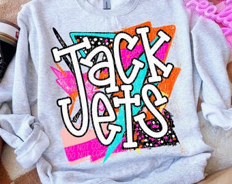 JACKETS png, Jackets digital for sublimation & dtf, bright school spirit png, Jackets school spirit png, 80's Jackets png, Jackets mascot