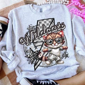 WILDCATS png, Wildcats school spirit digital for sublimation & dtf, Wildcats school spirit png, checker Wildcats png, Wildcats game day png