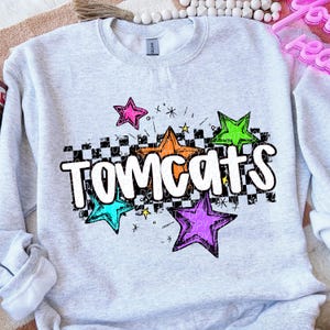 TOMCATS png, Tomcats School Spirit digital for sublimation & dtf, Tomcats stars png, stars school spirit png, Tomcats mascot png