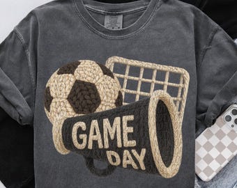 MATCHDAG FOTBOLL png, broderi i konstgarn, fotbollssäsong, garnmatchdag png, fotbollsmamma, digitalt för sublimering och dtf, fotboll png