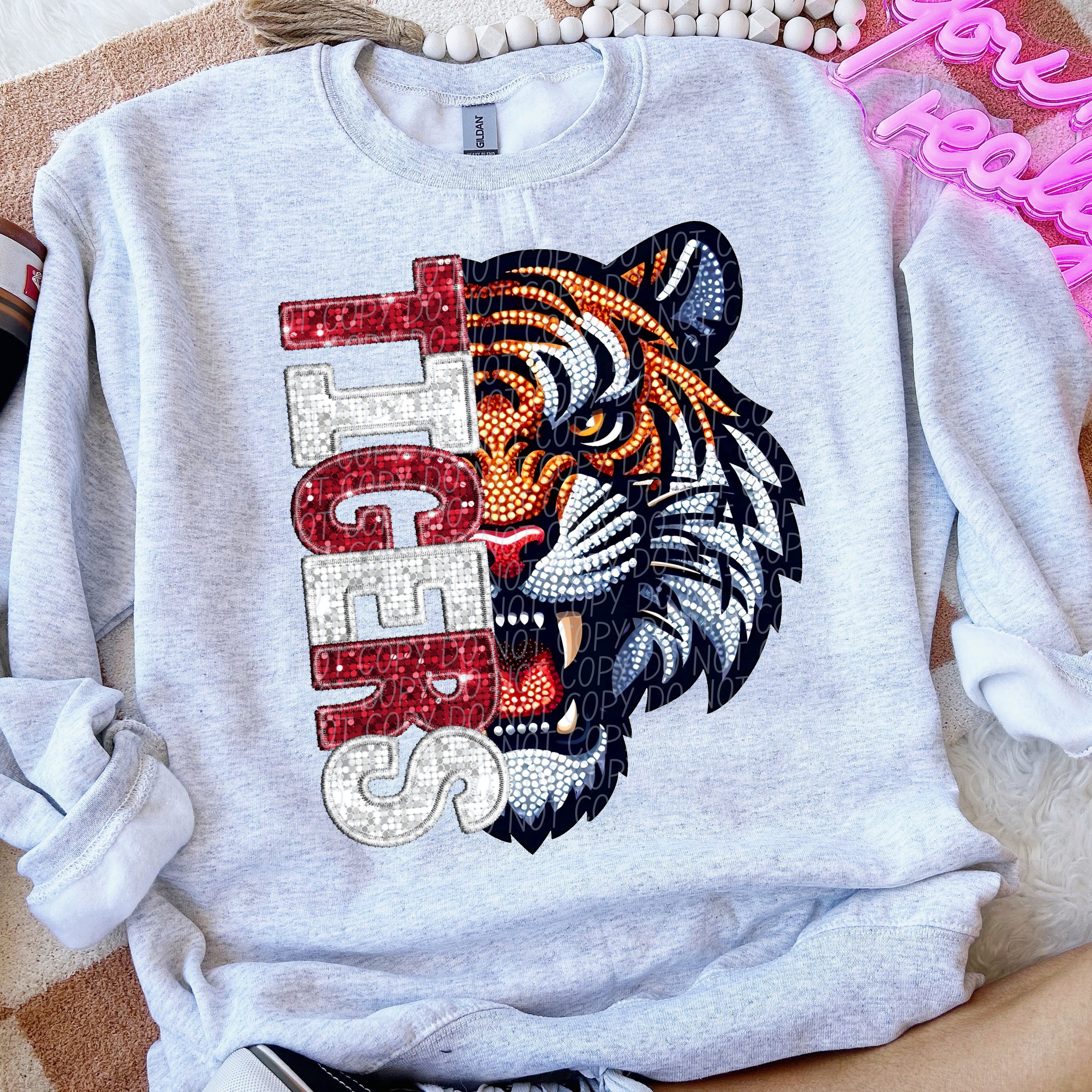 Tigers Rhinestone Design TIGERS Png, Rhinestone Faux Embroidery Tigers Png, Rhinestone Tigers ...