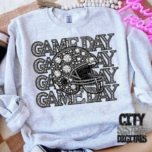 GAME DAY FOOTBALL png, faux embroidery, football season, rhinestone game day png, football Mom, digital for sublimation & dtf, football png