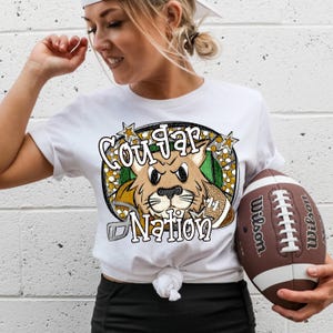 COUGARS FOOTBALL png, Cougars football digital for sublimation & dtf, Cougars png, Cougars Game Day png, football mom png, Gold Cougars png