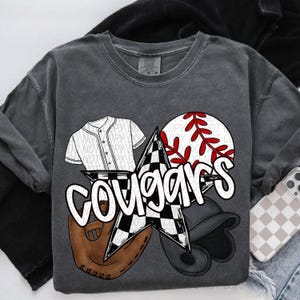 COUGARS BASEBALL png, Cougars baseball digital for sublimation & dtf, game day png, baseball game day png, baseball png, baseball mom png