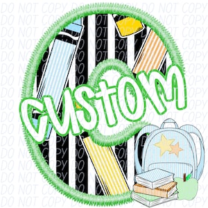 CUSTOM WORD png, custom school spirit png, custom in this design png, custom mascot png, custom faux embroidery seersucker mascot