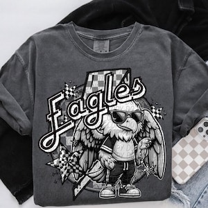 EAGLES png, Eagles digital for sublimation & dtf, eagles school spirit png, checker eagles, checker school spirit png, black white eagles
