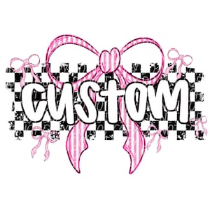 CUSTOM WORD png, custom school spirit png, custom in this design png, custom mascot png, custom team png, custom seersucker bow mascot
