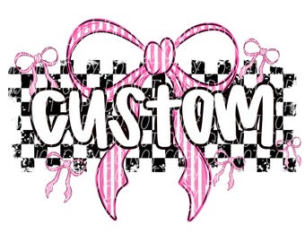 CUSTOM WORD png, custom school spirit png, custom in this design png, custom mascot png, custom team png, custom seersucker bow mascot
