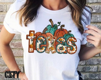 TEXAS png, faux embroidery png, Texas fall png, digital for sublimation and dtf, fall png, Texas faux embroidery, Fall faux embroidery