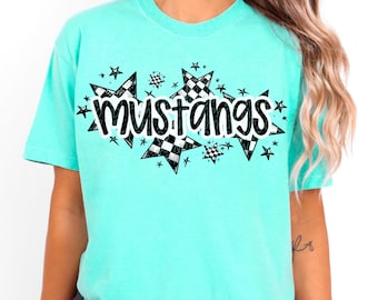 MUSTANGS png, Mustangs School Spirit digital for sublimation & dtf, Mustangs stars png, stars school spirit png, Mustangs mascot png