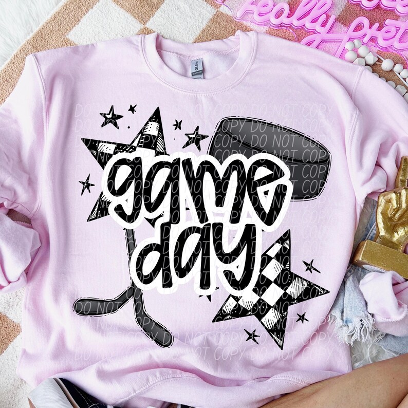 HOCKEY GAME DAY png, hockey sleeve png, hockey digital for sublimation & dtf, checker hockey png, Hockey mom png, hockey stars image 5