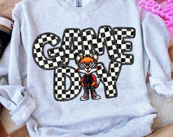 FOXES school spirit digital for sublimation & dtf png, foxes school spirit png, retro foxes png, checker school spirit, foxes game day png