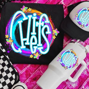 CHIEFS png, Chiefs digital for sublimation & dtf, bright school spirit png, Chiefs school spirit png, 80&#39;s Chiefs png, Chiefs mascot png