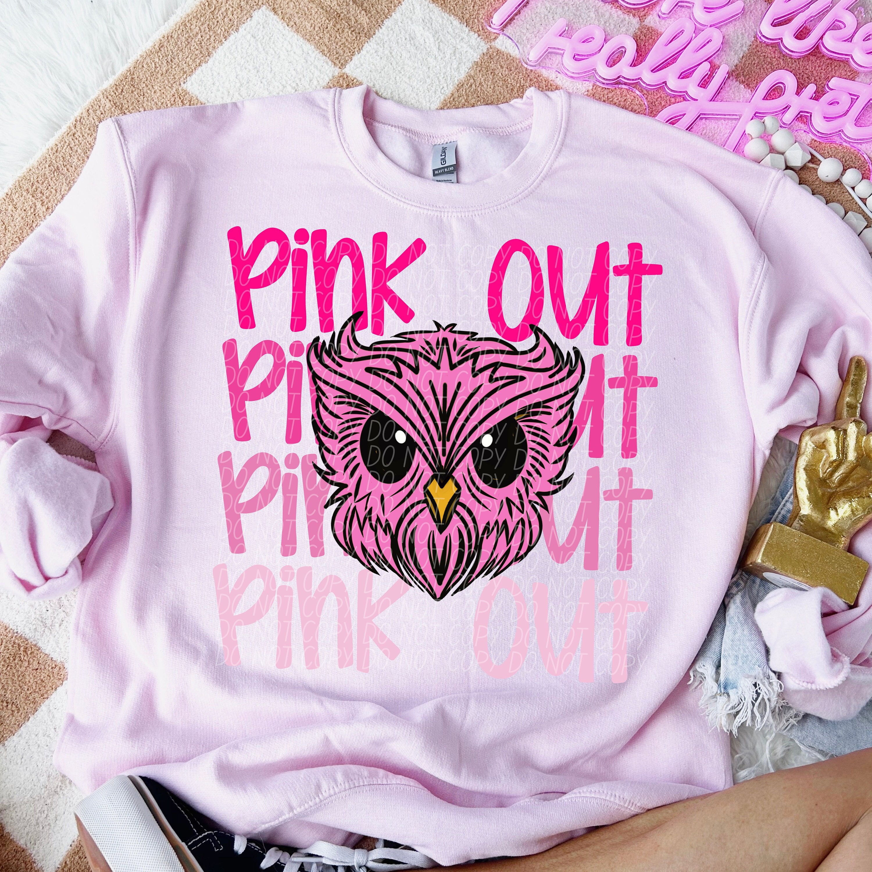 OWLS PINK OUT digital for sublimation & dtf png, pink out png, breast cancer awareness png, tack