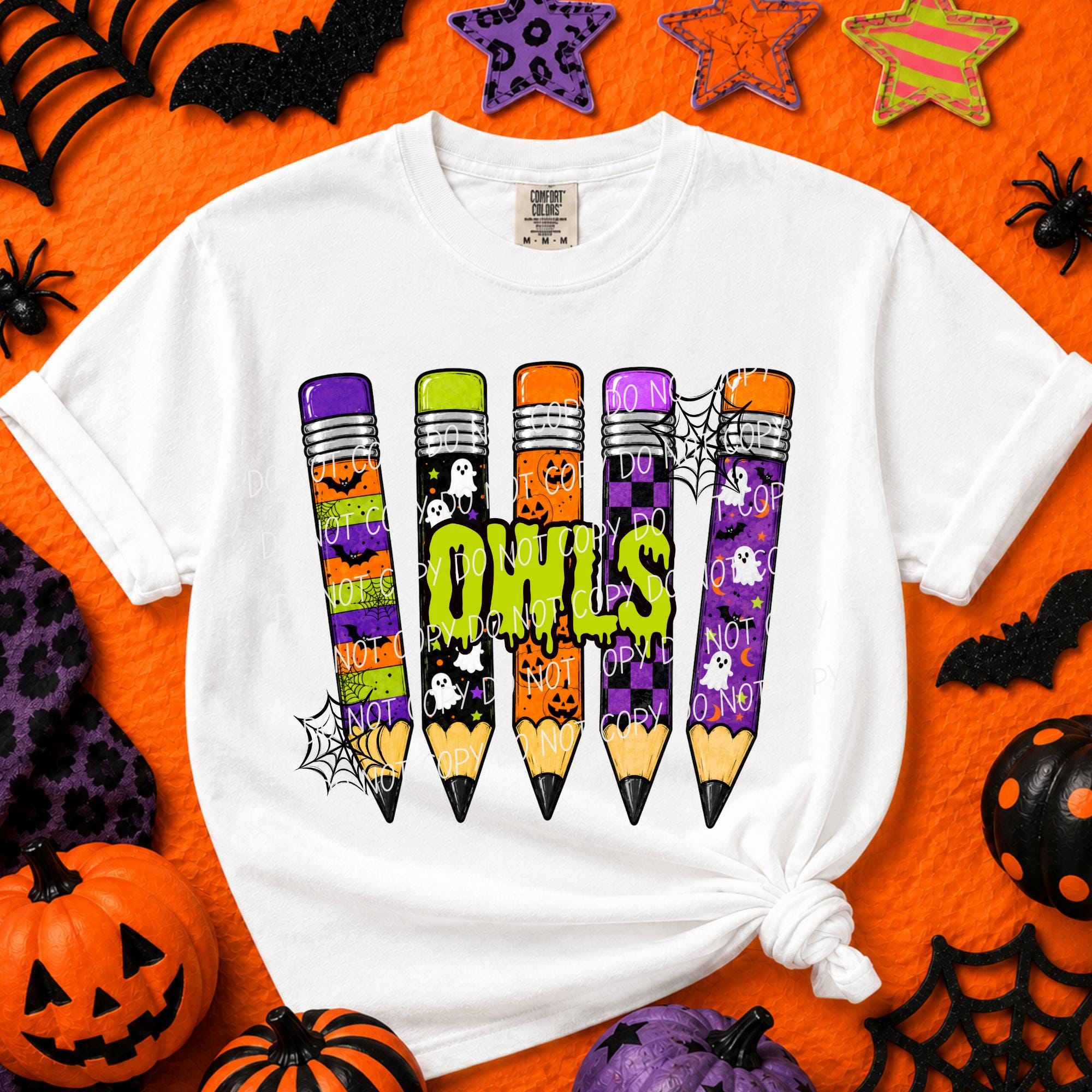 OWLS HALLOWEEN Mascot png digital for sublimation & dtf, Halloween pencil png