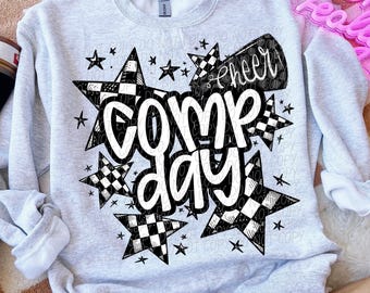 CHEER COMP DAY png, checker cheer png, Cheer Mama digital for sublimation and dtf, cheer png, cheer mom png, cheer competition day