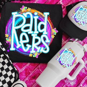 RAIDERS png, Raiders digital for sublimation & dtf, bright school spirit png, Raiders school spirit png, 80&#39;s Raiders png, Raiders mascot