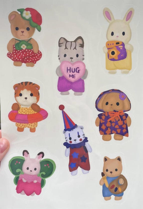 Animal Sticker Sheet, Calico Inspired