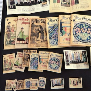 6 French Magazines Covers from the 1920's Project in 3 scales, Dollhouse book 1:12 Digital Download Printable  DH016