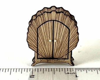 Kit, Seashell Shaped Cabinet in Quarter Scale, Dollhouse Miniature, good for Art Nouveau or Deco style with natural shapes. 1:48 LC301