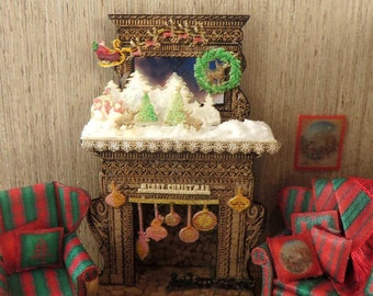 Christmas KIT, 1:48 Laser Cut Paper "Retro 50's Christmas Decor 2 Kit" LP021 Dollhouse Miniature in Quarter Scale