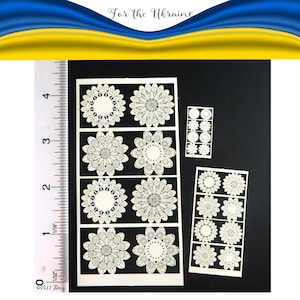 Ukraine Charity, Osterei Spitzendeckchen angeboten in 3 Skalen, Papier, 8 Deckchen in 4 Designs PL229 Puppenhausminiaturen