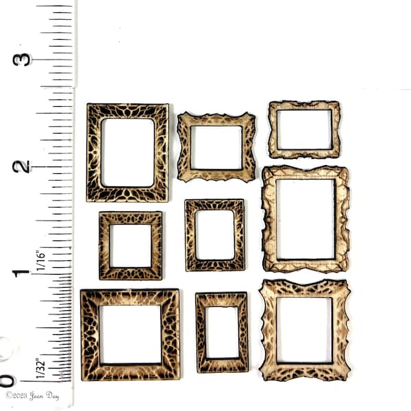 Kit, Tree Branch Frames, Engraved, 1:48, quarter scale laser cut kit Larger Dollhouse Miniature  LC195