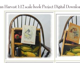 Victorian Harvest Miniature Book Project in jpg, PDF 1:12 scale Printable, Digital Dollhouse Instant Download Autumn Halloween MB002