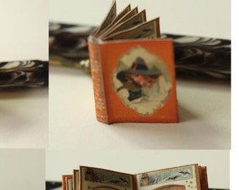 Halloween Photo Album Miniature Book 1:12 scale Digital Printable Project, Dollhouse Instant Download  DH007