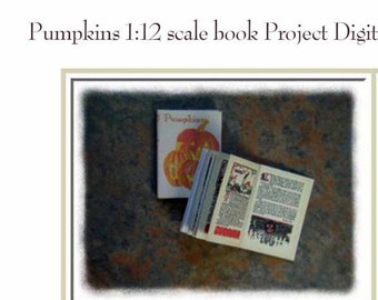 Halloween, Pumpkins Miniature Book PDF and JPG, 1:12 scale Printable Project, Digital Dollhouse Instant Download  MB001