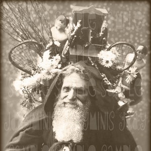 Santa z zabawkami, Le Pere Noel-francuskiej pocztówki 1908-skanowanie zdjęć-Instant Digital Download FC017
