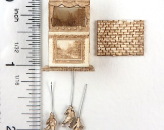 KIT French Style Toy Theatre and Puppets, Quarter Scale Laser Cut, Engraved heavy paper, quarter scale 1:48 LC066