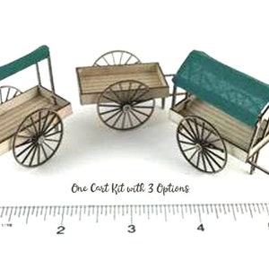 KIT 1:48 Market Cart, Hand or Vendor Cart LC505 in Quarter Scale, one cart included with three options by John Day, O scale